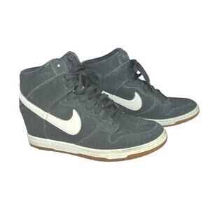 Nike Dunk Sky Hi Black Suede Wedge Sneakers Women’s Size 9.5